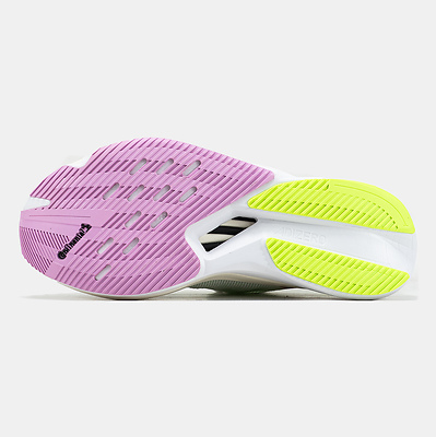 Adidas Adizero Boston 12 White Black Lime Pink (Белый) - фото 6 