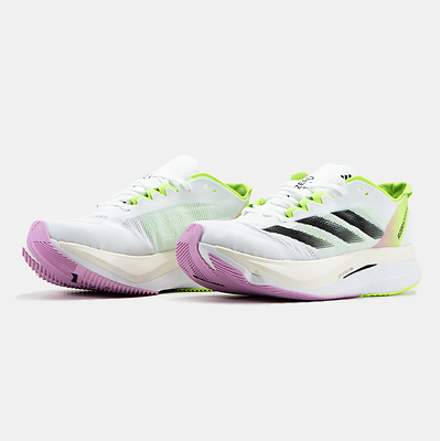 Adidas Adizero Boston 12 White Black Lime Pink (Белый) - фото 2 