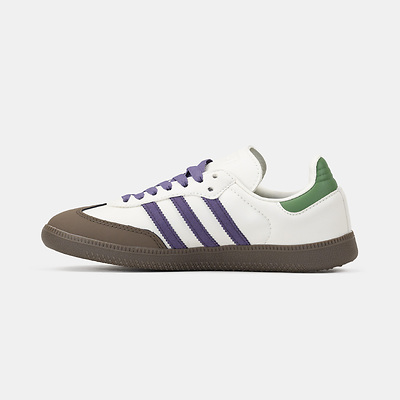 Adidas Samba Off White Core Purple Green Brown (Зеленый) - фото 3 