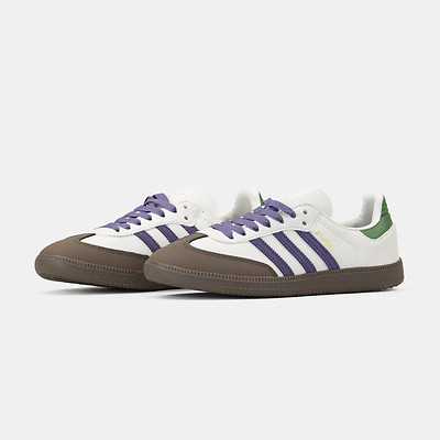Adidas Samba Off White Core Purple Green Brown (Зеленый) - фото 2 