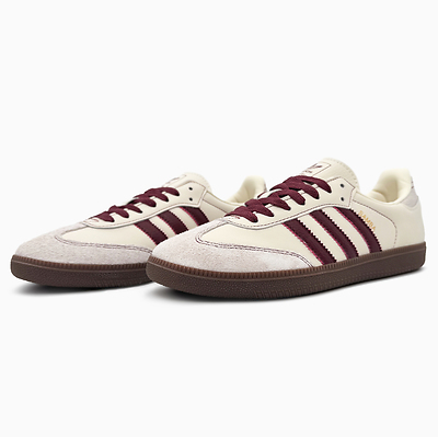 Adidas Samba OG Wonder White Maroon (Бежевый) - фото 2 
