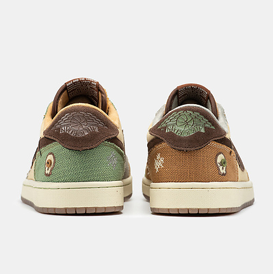 Air Jordan 1 Retro Low x Zion Williamson 'Voodoo' Yellow Green Brown DZ7292-200 (Желтый) - фото 9 