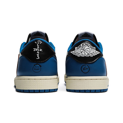 Air Jordan 1 x Travis Scott x Fragment Design Retro Low Military Blue DM7866-140 (Белый) - фото 5 