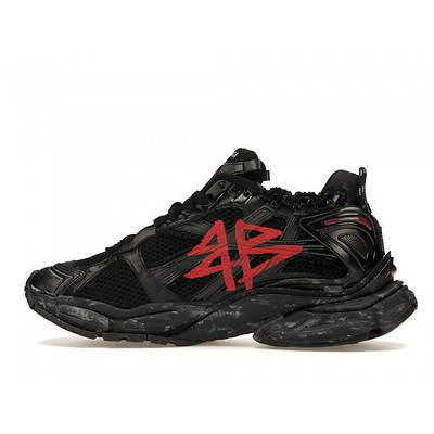 Balenciaga Runner Graffiti Black Red Mesh Nylon 677403W3RBQ1060 (Черный) - фото 3 