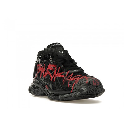 Balenciaga Runner Graffiti Black Red Mesh Nylon 677403W3RBQ1060 (Черный) - фото 2 