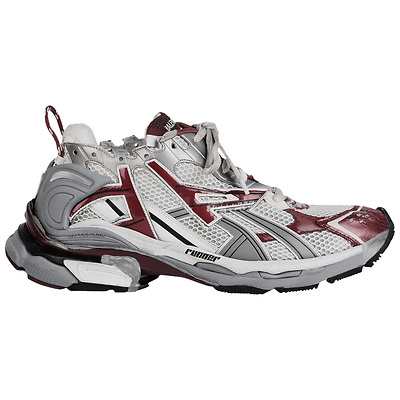Balenciaga Runner White Burgundy 677402W3RB39069 (Белый) - фото 1 Hypebery