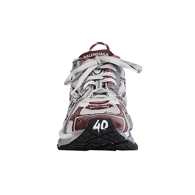 Balenciaga Runner White Burgundy 677402W3RB39069 (Белый) - фото 3 