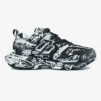 Balenciaga Track Graffiti Black White (Белый) - фото 5 