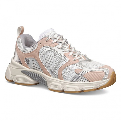 Dior Chrono Sneaker White Mesh with Nude (Бежевый) - фото 2 