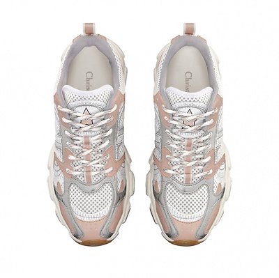 Dior Chrono Sneaker White Mesh with Nude (Бежевый) - фото 3 