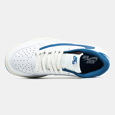Jordan 1 Retro Low x Fragment Design x Travis Scott Sail Military Blue DM7866-104 (Белый) - фото 9 