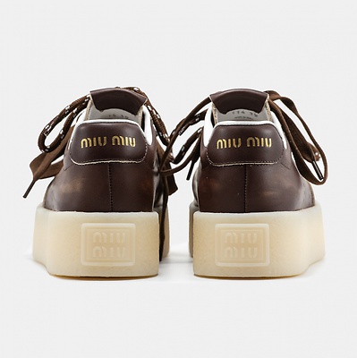 Miu Miu Platform Brown White (Коричневый) - фото 4 