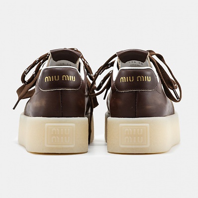 Miu Miu Platform Brown White (Коричневый) - фото 8 