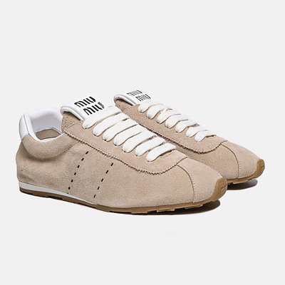 Miu Miu Plume Suede Beige (Бежевый) - фото 2 