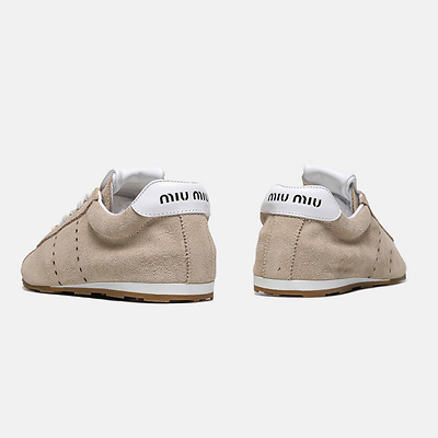 Miu Miu Plume Suede Beige (Бежевый) - фото 4 