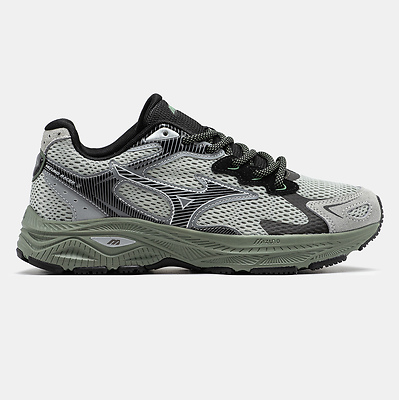 Mizuno Wave Rider S Grey Green Black (Зеленый) - фото 1 Hypebery