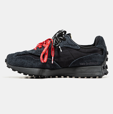 New Balance 327 Black Red/Black Laces (Черный) - фото 4 