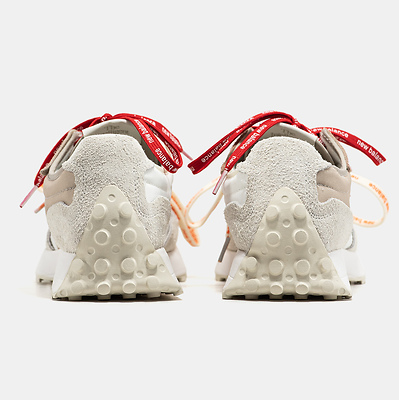 New Balance 327 Grey Beige Red/Orange Laces (Бежевый) - фото 5 