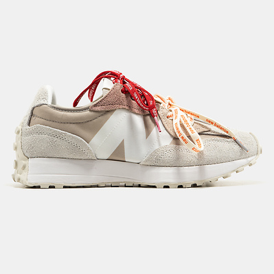 New Balance 327 Grey Beige Red/Orange Laces (Бежевый) - фото 1 Hypebery