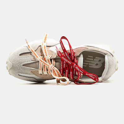 New Balance 327 Grey Beige Red/Orange Laces (Бежевый) - фото 3 