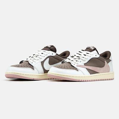 Nike Air Jordan 1 Low x Travis Scott White Brown Pink (Коричневый) - фото 2 