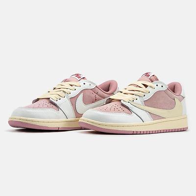 Nike Air Jordan 1 Low x Travis Scott 'White Pink Beige' (Розовый) - фото 2 