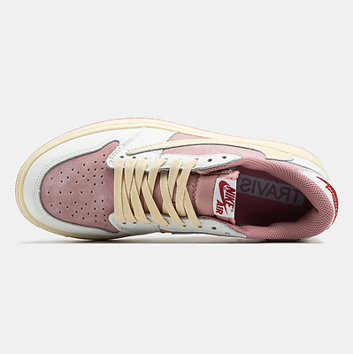 Nike Air Jordan 1 Low x Travis Scott 'White Pink Beige' (Розовый) - фото 9 