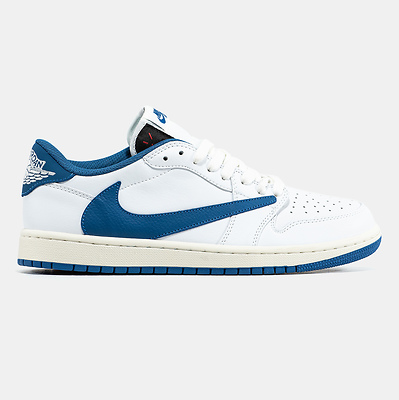 Jordan 1 Retro Low x Fragment Design x Travis Scott Sail Military Blue DM7866-104 (Белый) - фото 1 Hypebery