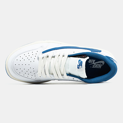 Jordan 1 Retro Low x Fragment Design x Travis Scott Sail Military Blue DM7866-104 (Белый) - фото 3 