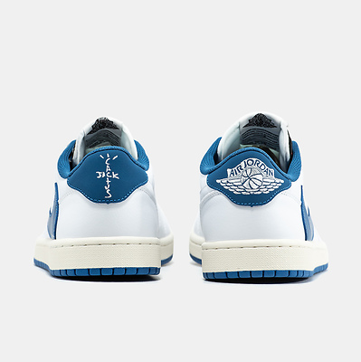 Jordan 1 Retro Low x Fragment Design x Travis Scott Sail Military Blue DM7866-104 (Белый) - фото 5 
