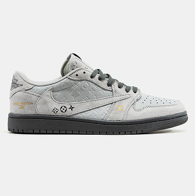 Nike Air Jordan 1 Low x Travis Scott x Louis Vuitton Low Suede Grey (Серый) - фото 7 