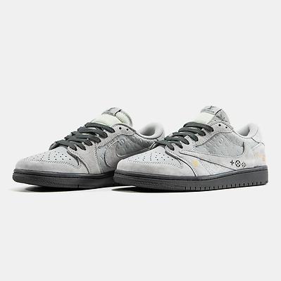 Nike Air Jordan 1 Low x Travis Scott x Louis Vuitton Low Suede Grey (Серый) - фото 2 