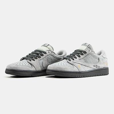 Nike Air Jordan 1 Low x Travis Scott x Louis Vuitton Low Suede Grey (Серый) - фото 8 