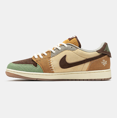 Air Jordan 1 Retro Low x Zion Williamson 'Voodoo' Yellow Green Brown DZ7292-200 (Желтый) - фото 3 