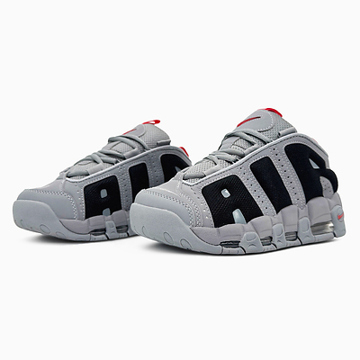 Nike Air More Uptempo Low Grey Black (Серый) - фото 2 