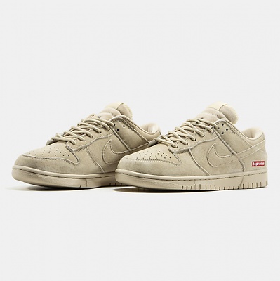 Nike SB Dunk Low Suede Beige x Supreme (Бежевий) - фото 2 