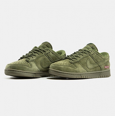 Nike SB Dunk Low Suede Green x Supreme (Хакі) - фото 2 