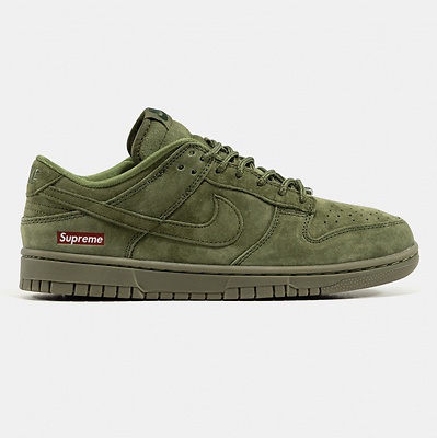 Nike SB Dunk Low Suede Green x Supreme (Хакі) - фото 1 Hypebery