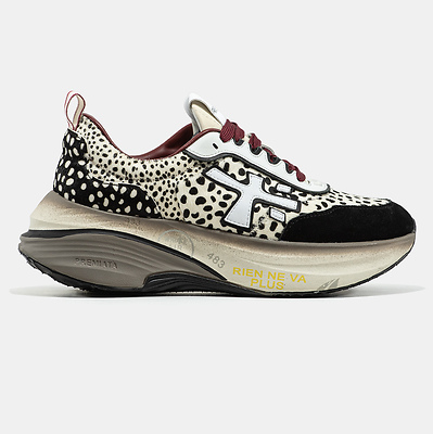 Premiata HILL Leopard Black Burgundy (Бордовый) - фото 1 Hypebery