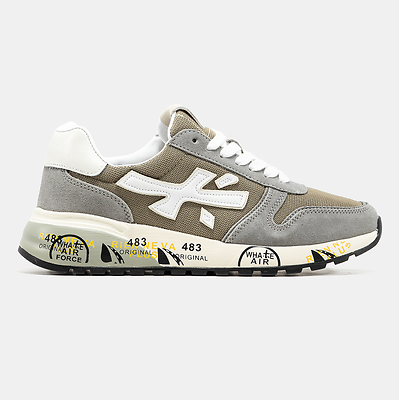 Premiata Mick Grey Beige White (Белый) - фото 1 Hypebery