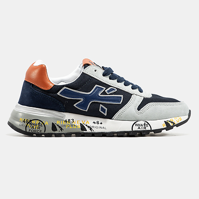 Premiata Mick Navy Grey Orange (Синий) - фото 1 Hypebery