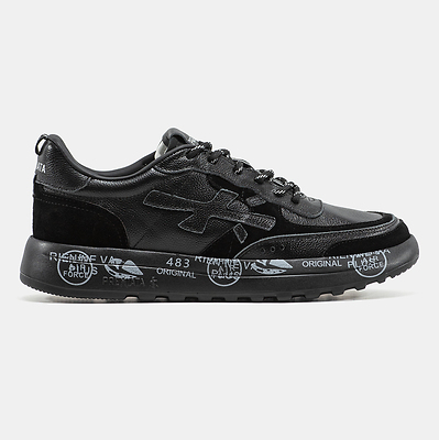 Premiata Nous Black White Graphic Sole (Черный) - фото 1 Hypebery