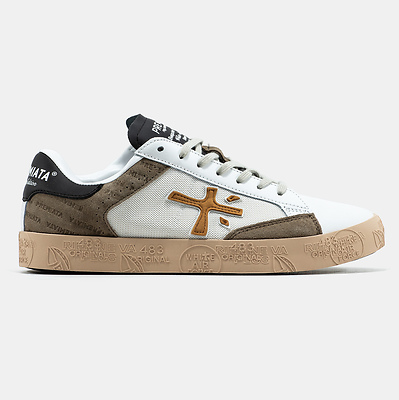 Premiata Steven White Beige Gum (Бежевый) - фото 1 Hypebery