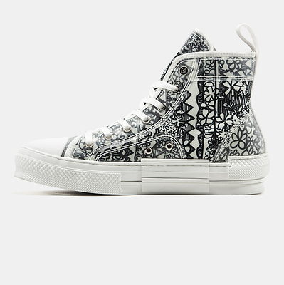 Shawn Stussy x Dior B23 High Black White (Белый) - фото 4 